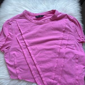 SHEIN Vibrant Pink Short Sleeve Tee